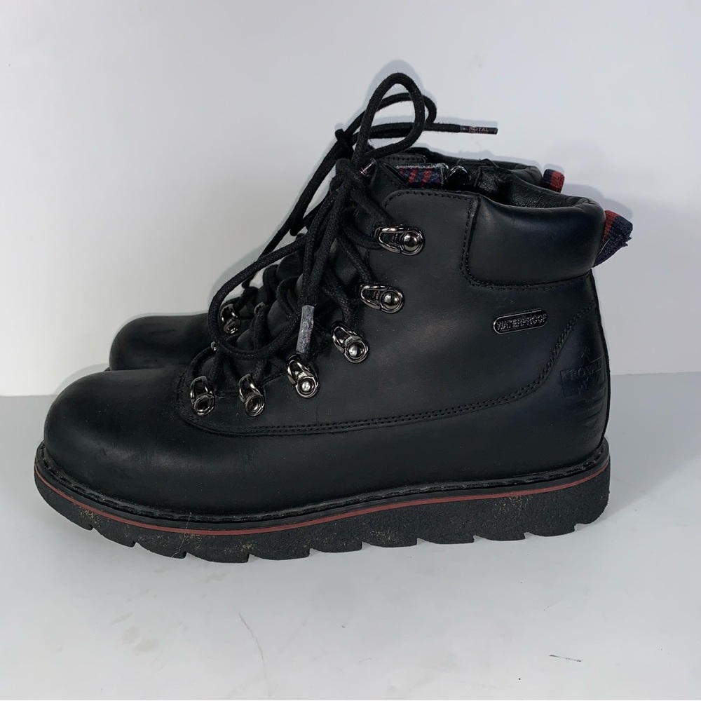 Royal Canadian Bromont Waterproof Black Leather Boots Side Zip - Women's Size 7